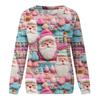 Christmas Sweatshirt Women 3D Xmas Tree House Print Crew Neck Long Sleeve Tops Lightweight Holiday Pullover Tops