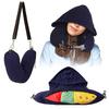 Luggage Pillow Self-Filling Travel Neck Pillow with Adjustable Size Shoulder Straps Refillable Hooded Design Packing Pillow Portable Travel Accessory