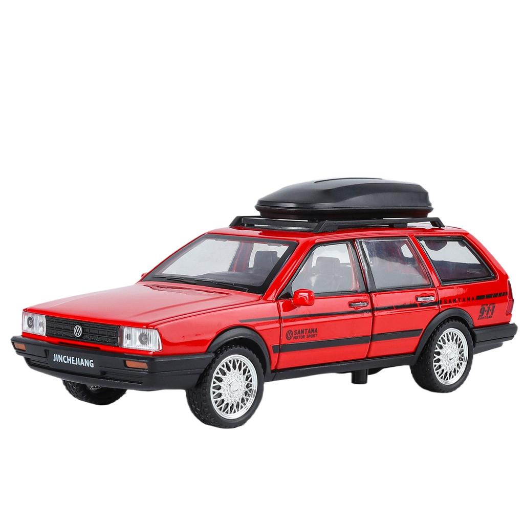 1/32 Volkswagen Santana Avant Универсал Металлическая модель автомобиля Литье под давлением Металлический транспорт для путешествий Модель автомобиля Симуляция звука и света Детская игрушка Подарок