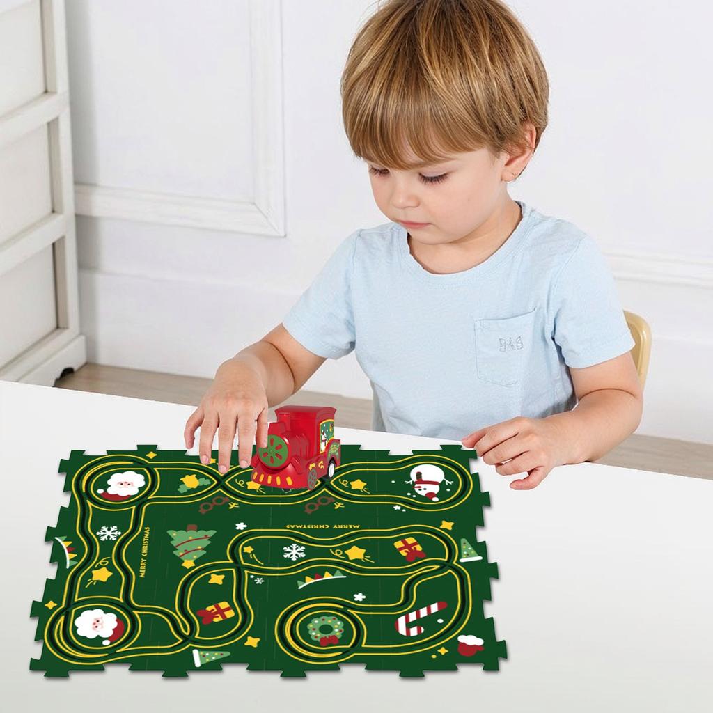 Космическая головоломка железнодорожная машина электрическая головоломка DIY мальчик автомобиль рождественская железнодорожная игрушка поезд