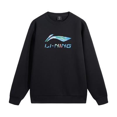 Li-Ning Легкий С длинным рукавом Удобный Мягкий Модный Приятный для кожи Универсальный Пуловер с круглым вырезом Толстовка Унисекс Толстовка AWDVH35-5