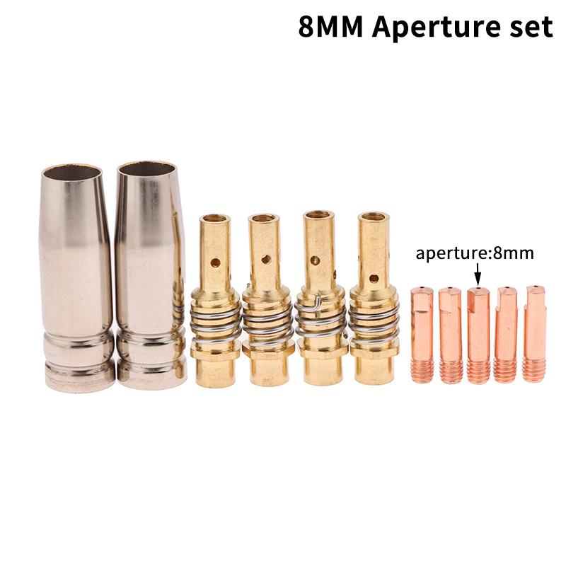 11Pcs/Set 8/9/10Mm Mig/Mag Welding Torch Guard Nozzle Contact Tip Consumables Welding Torch Holder 15Ak Soldering Tool
