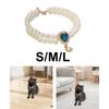 Necklace for Pets with Pearls Adjustable Dog Collar for Small Breeds