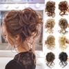 Synthetic Curly FakeHair Bun Brown Messy Chignons With Elastic Hair Rope Rubber Band Hairpiece Extensions for Women