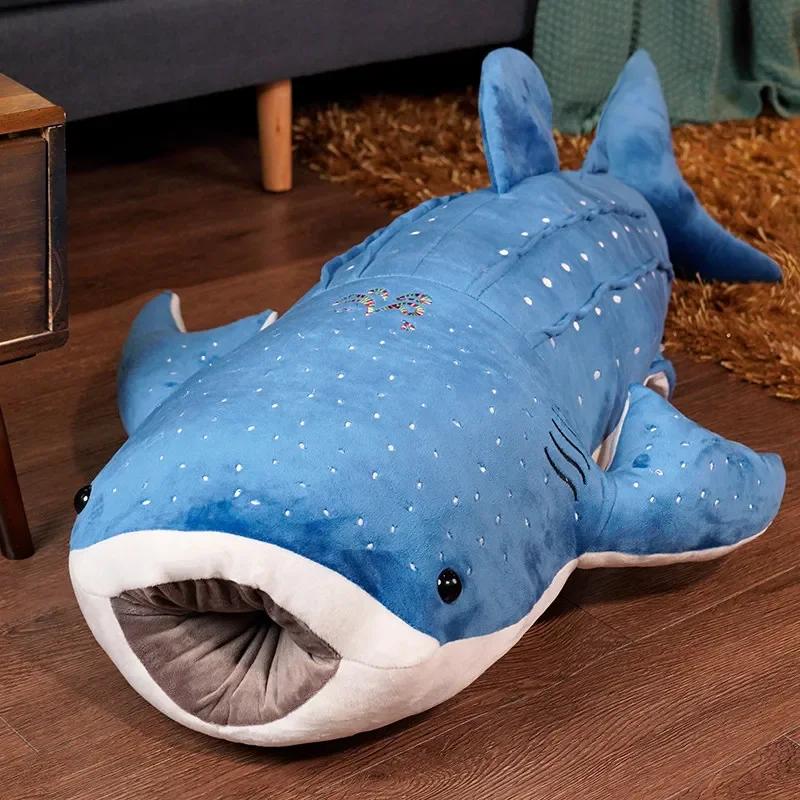 Large Whale Shark Body Pillow Creative Fish Sofa Decorative Body Plush Pillow Giant Whale Shark Back Suffed Cushion Sofa Decor