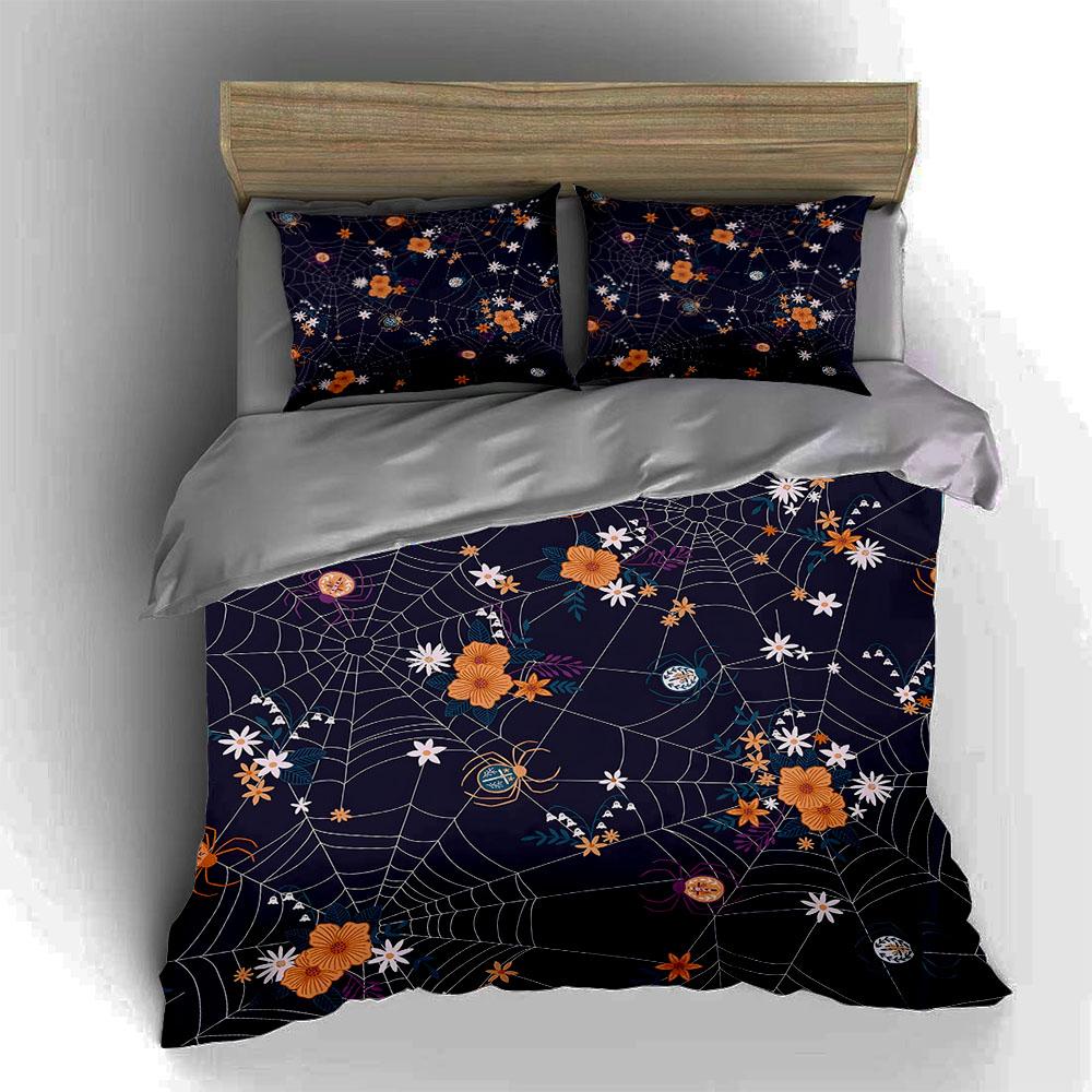 Spiderweb floral design. Bedding Duvet cover sets Duvet covers Pillowcases gifts (1 * Duvet Cover 2 * Pillowcases, without duvet insert)