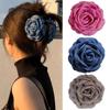 Elegant Cotton Fabric Rose Flower Hair Claw Clips For Women Korean Shark Clip Headwear Girls Hairpins Fashion Hair Accessories