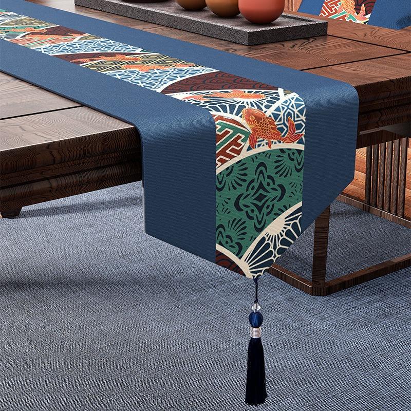 Высококлассный водонепроницаемый настольный флаг, выбранная хлопково-льняная ткань, декоративная скатерть для чайного ТВ с кисточками, золотая дорожка для столов