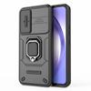 Задняя крышка для Samsung Galaxy A54 5G Чехол для телефона из ПК+ТПУ Защитная крышка со сдвижной шторкой для защиты объектива и подставкой