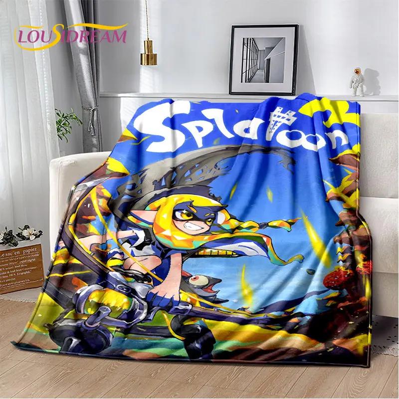 Мягкое плюшевое одеяло с играми, Splatoon, мультфильмом, фланелевое одеяло, одеяло для гостиной, спальни, кровати, дивана, чехол для пикника Bettdecke