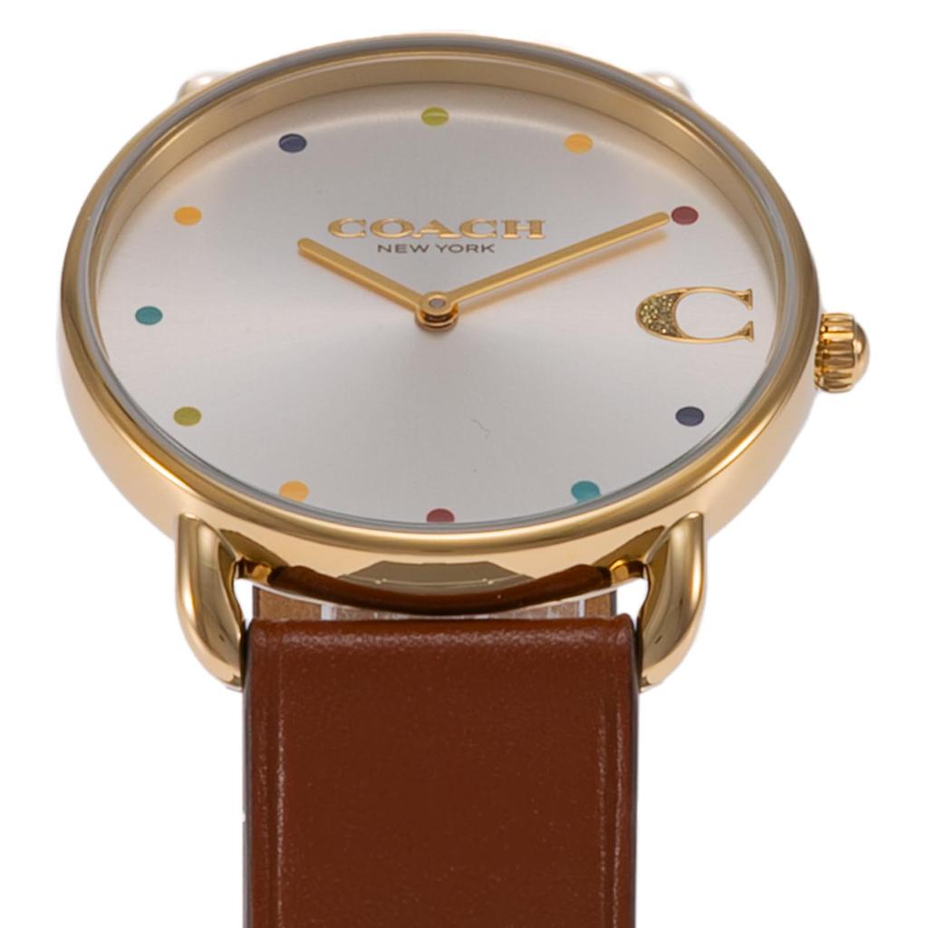 Часы ELLIOT ELLIOT из нержавеющей стали с минеральным стеклом, кварцевые, повседневные, водонепроницаемые, 14504206, коричневые [Coach] женские [Товар]