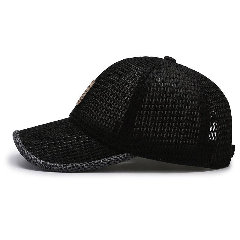 Summer New Large Mesh Baseball Cap Flip Hemming Sun Hat Breathable Sun Hat Trendy Men's Cap