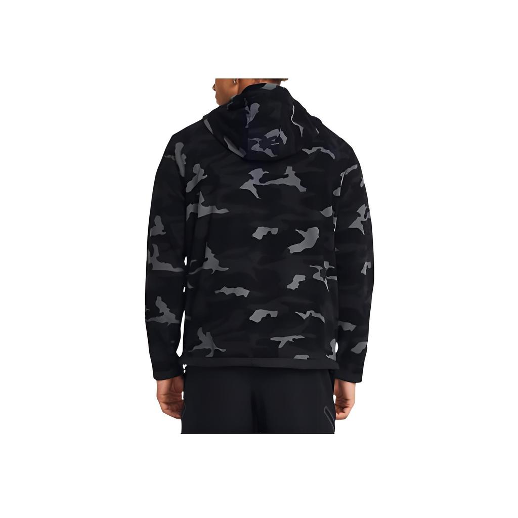 Under Armour Толстовка с капюшоном из микрофлиса с камуфляжным принтом, карманом на молнии с длинным рукавом, мужские толстовки с капюшоном, черная 1378982-001