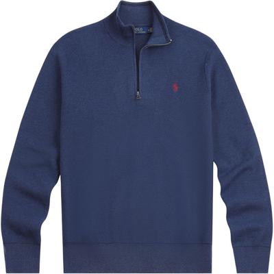 Polo FW25 Свитер мужской с вышитым логотипом Small Pony, с молнией на половину, вафельная вязка, длинный рукав, 710929260-009