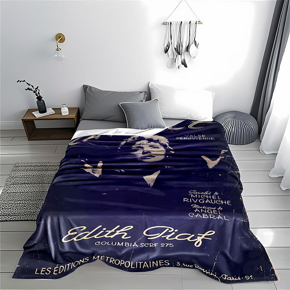 Edith Piaf Vintage Poster Blanket for all seasons blanket lunch break throw gift