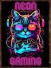 Game Animal Neon Metal Signs Posters for Gamer Room Pub Bedroom Tin Sign Decorative Plaques Painting Wall Aesthetical Decoration