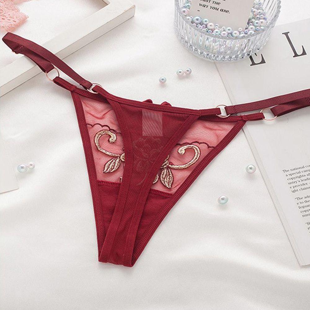 Girls Low waist Intimates Women  T-back Seamless  Briefs Ladies Bandage Thongs Lace Bow Panties