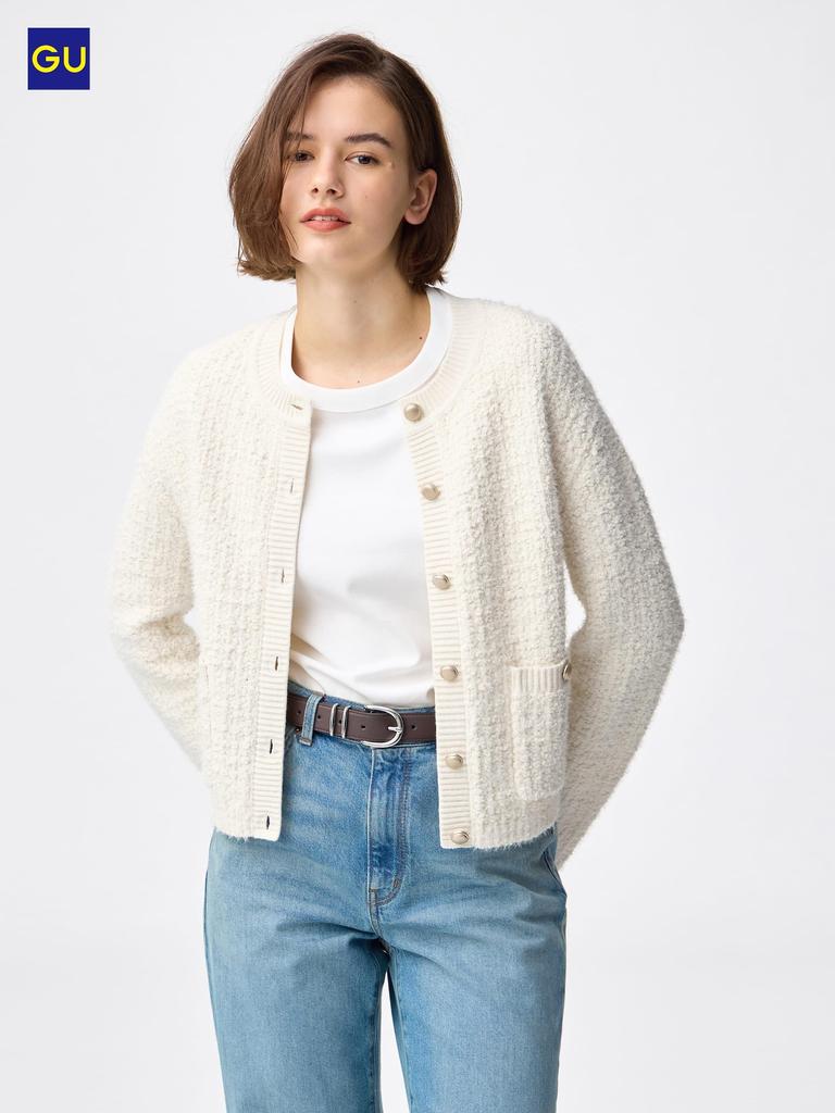 Uniqlo Gu Tweed Knit Cardigan