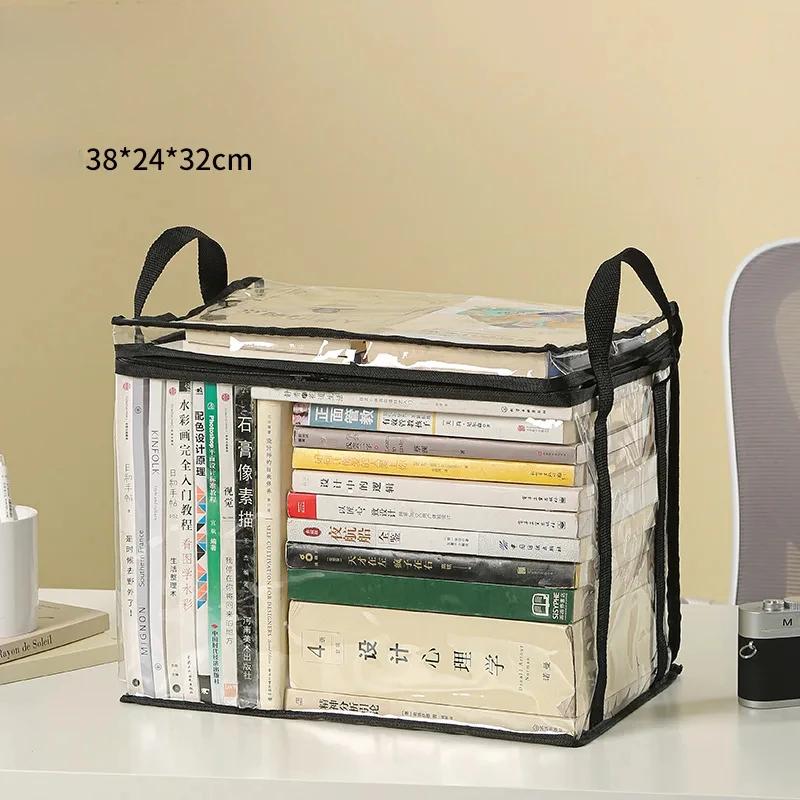 Foldable book box student dormitory classroom book organizer transparent waterproof household book organizing storage box Fun for All Ages