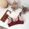 Женская Мода Комфортный Дышащий Бесшовный Мягкий Бюстгальтер Пуш-ап Однотонное Нижнее Белье Сексуальное Кружевное Белье EMA