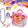 200pcs Cordless Beading Pop Beads Snap Bead Bracelet Making Kit Making Necklace Bracelet Ring