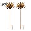 Powder Coated Garden Stake Vintage Rusty Cornflower Ground Stake, 24 Inch Metal Artistic Wire Art Outdoor Decor, Rustic Sculptures for Lawns