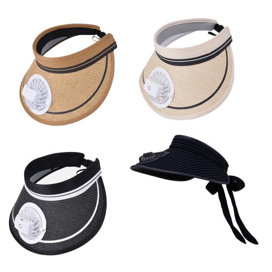 Солнцезащитная шляпа с охлаждающим вентилятором и регулируемыми ремешками, перезаряжаемая от USB батарея, широкие поля для защиты от УФ-лучей, пляжная шляпа