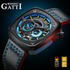 Bonest Gatti Подлинные квадратные полностью автоматические механические часы Square Friday Watch Men