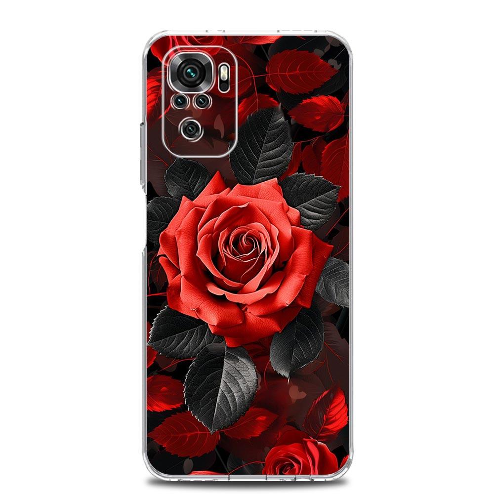 Красивый чехол для телефона с цветами красной розы для Xiaomi Redmi Note 15 14 13 12 4G 10 11 Pro Plus 5G 14C 13C 12C 10C