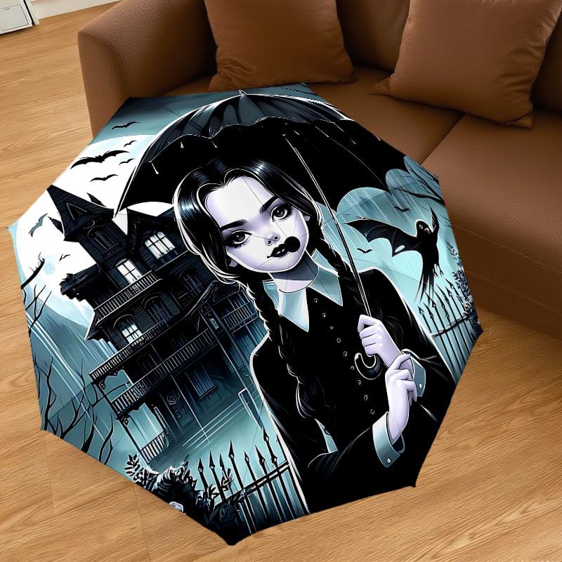 1PC haunted house umbrella Umbrella-8-Rib Reinforced, Automatic Open, Lightweight & Durable, Cute Fashion Accessory for Outdoor, W134