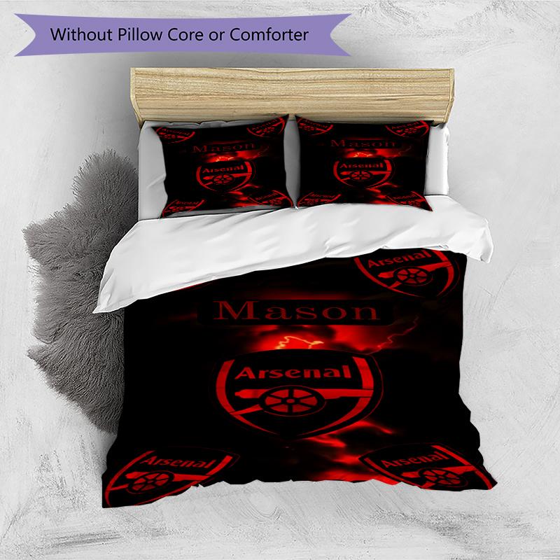 3pcs Duvet Cover Set (1*Duvet Cover + 2*Pillowcase, Without Core),football team.C Print Bedding Set, Bedroom Decor, All‑Season, Birthday Gift