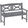 2 Seater Wooden Garden Bench Outdoor Patio Loveseat For Porch Grey