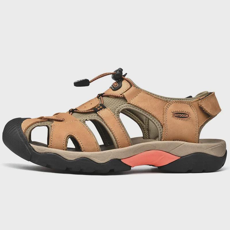 Мужские сандалии Cross-Border Large Leather Outdoor River
