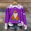 Women's Fashion Christmas Printed Long Sleeve Loose Round Neck Sweatshirt Top