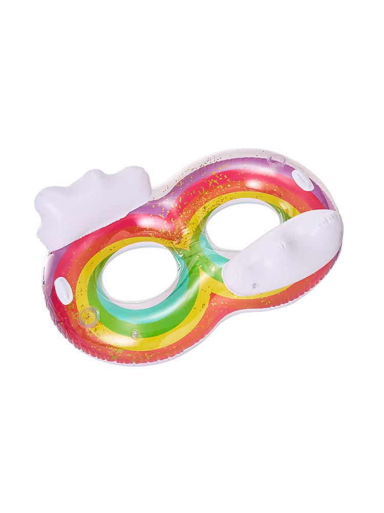 Кресло для плавания в воде, надувное плавающее кресло из ПВХ с плавающей запятой, U-образное сиденье с блестками и радужным сиденьем для плавания