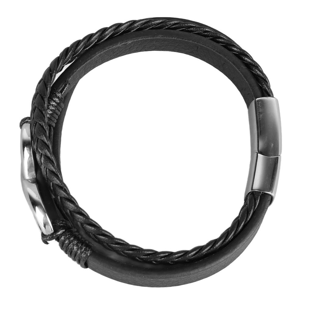 Тройная магнитная застежка, браслет на руку, форма знака бесконечности, плетение в стиле хип-хоп, ручное украшение, стальной цвет