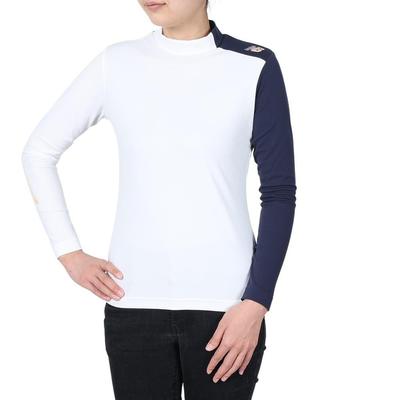 Баланс Гольф Длинный рукав Mock Neck Shirt Border Shape 2 [Новый Гольф] Женская (Паттерн Добби/Scrumtech Удержание/Растяжка) / 012-3267502 030_Белый [L]