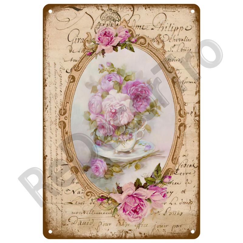 Vintage Metal Plaque Plates Decor Garden Flower Rules Metal Sign For Pub Bar Home Wall Decor Art Tin Signs Flower Poster Gift