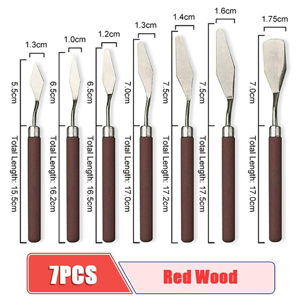 7 PC Stainless Steel Oil Painting Knife Art Crafts Water Knife Palette Knife Oil Painting Mixing Knife Scraper Art Tools LXY