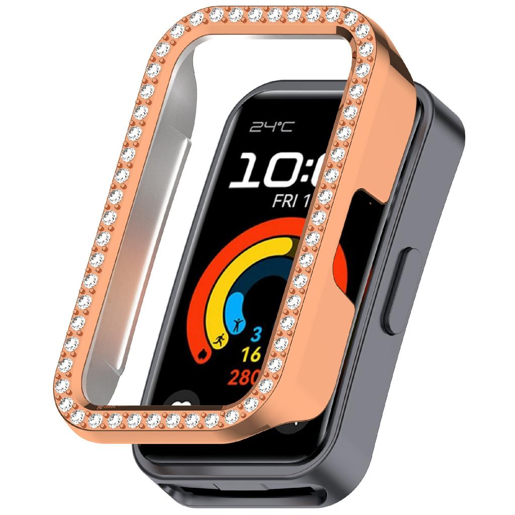 Protective Case For Huawei Band 10/10 NFC/9/9 NFC/8/8 NFC Hollow Design Rhinestone Decor PC Watch Cover