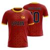 Spain Red Soccer Jersey Custom Personalized Name Number Quick Dry Sport T Shirt Football Match Training Uniform For Men Women