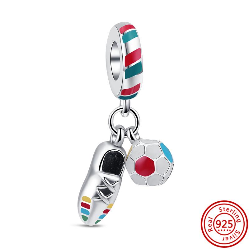 925 Copper Love Dreams Palette Crayon Music Guitar Piano Sports Pendant Beads Fit Original Pantaro Charms Bracelet DIY Zircon