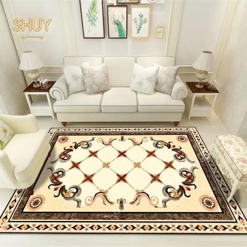 Золотой роскошный ковер для гостиной, дивана, украшения, большой площади, на заказ, высококачественные войлочные ковры 180x280, противоскользящий моющийся напольный коврик