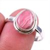 Натуральный родохрозит драгоценный камень 925 цельное серебро ювелирное кольцо S.10 M3l65
