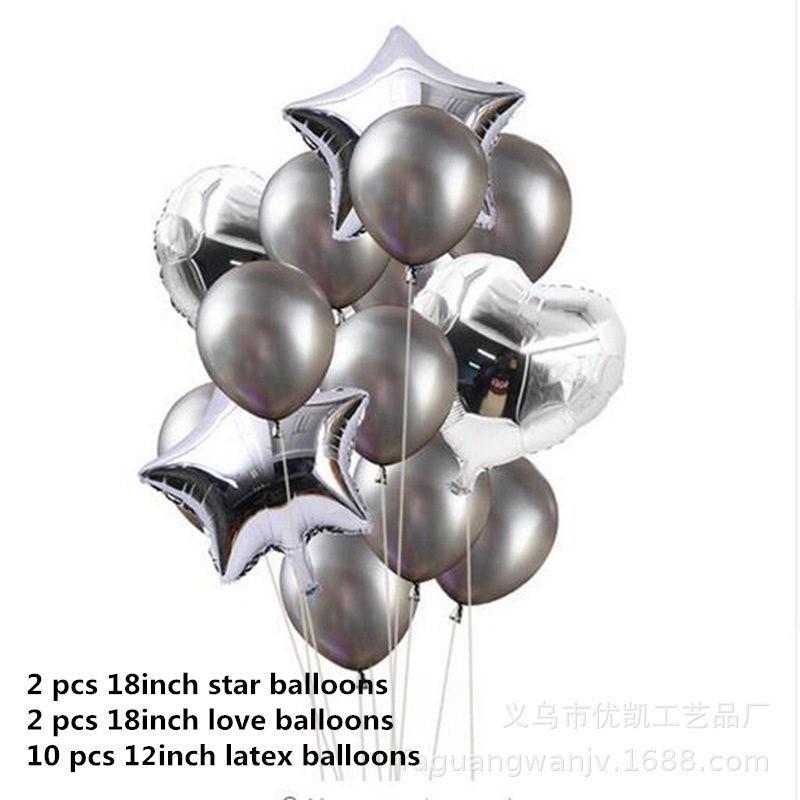 14pcs12inch Latex Colorful Balloons Confetti Air Balloons Inflatable Ball Helium Balloons