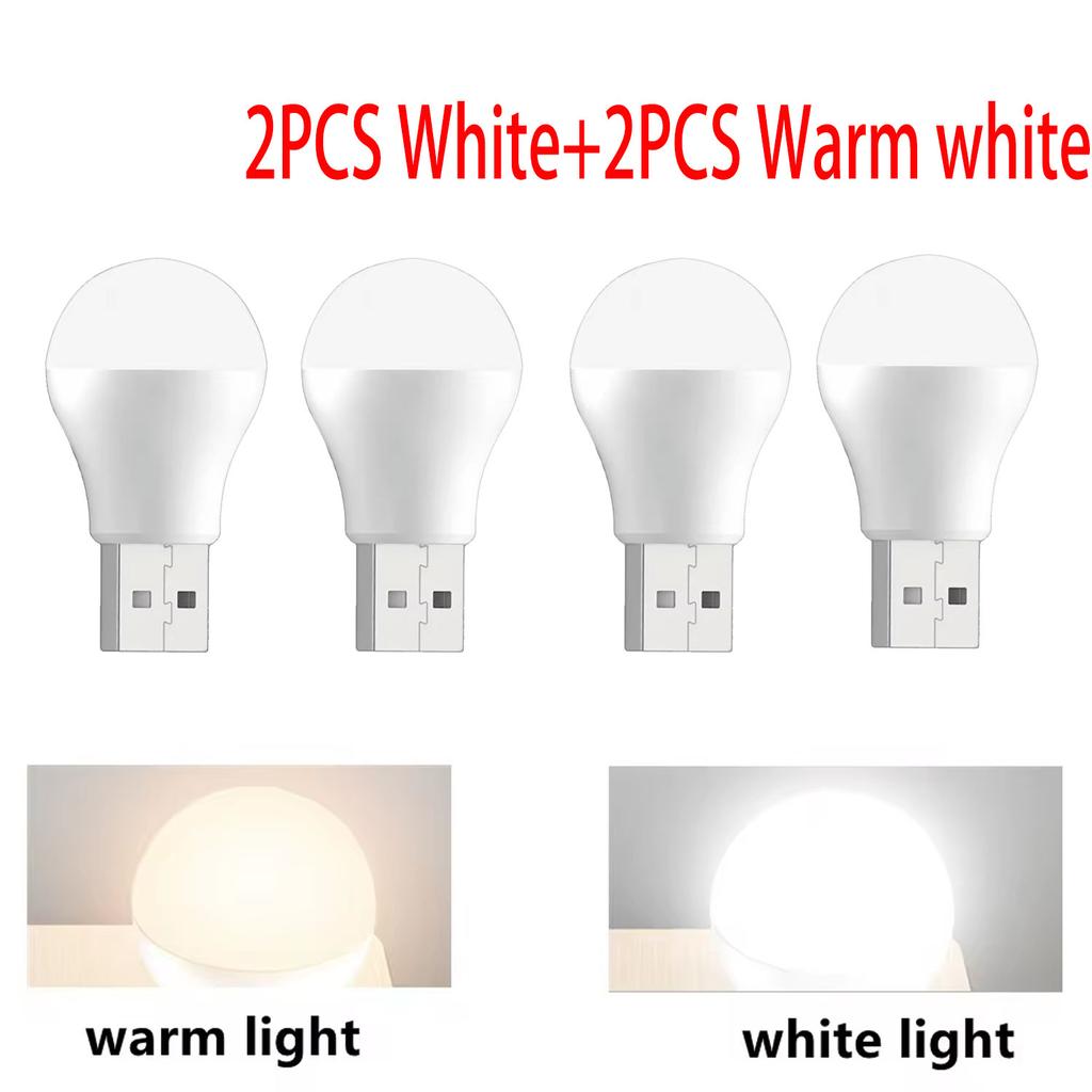 4 шт. USB-лампа для компьютера, мобильного телефона, зарядное устройство USB, маленькие книжные лампы, светодиодная лампа для защиты глаз, небольшой круглый светильник, ночник