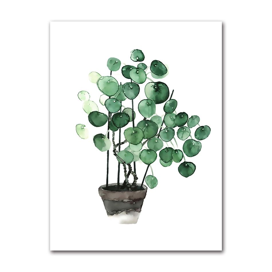 Picture Wall Art Canvas Paintings Home Decoration Nordic Art Tropical Plants Scandinavian Poster Green Leaves Decorative