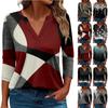 Women's T Shirt Tee Printed 3/4 Sleeve Daily Weekend Fashion Basic V Neck Regular Top