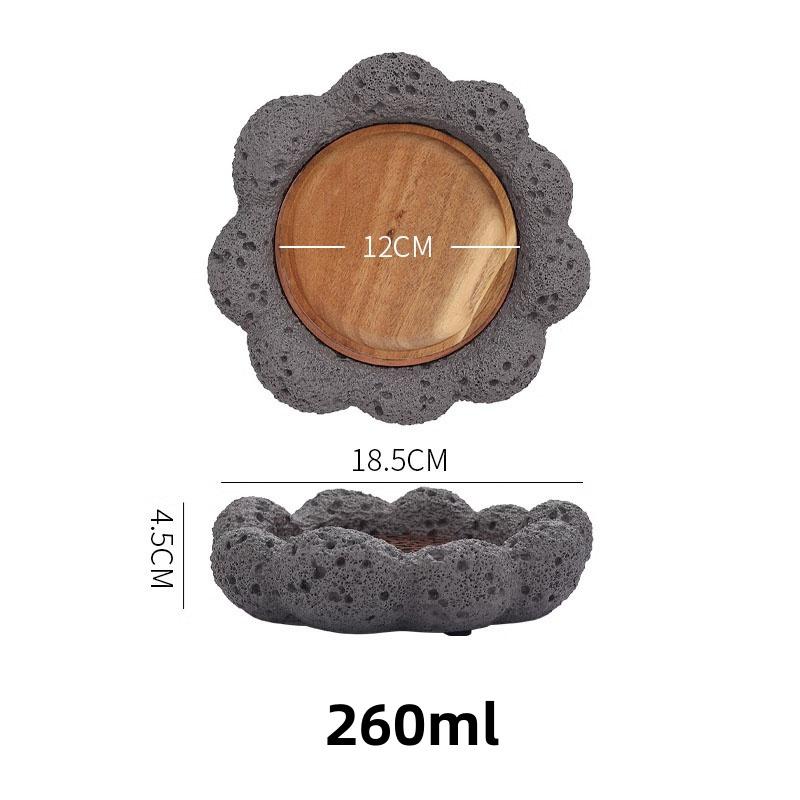 Black Cement Tableware Dinner Plate stone Sashimi sushi Disc Dry Ice Tray Plate Dessert Plates Dim Sum Dish Steak Plates Bowl