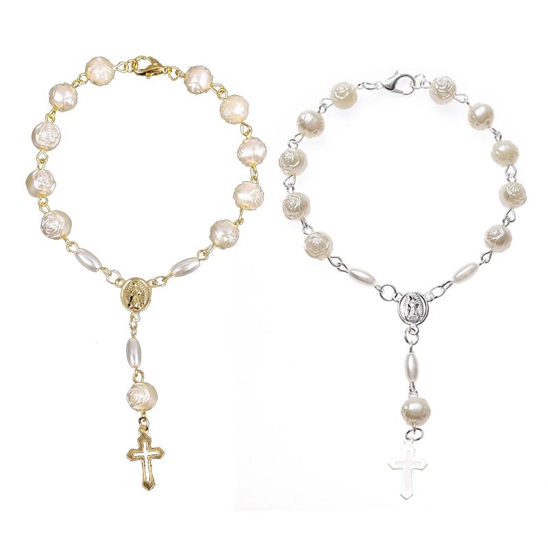 Католическая церковь Распятие Подвеска Распятие Четки Браслет Христос Молитва Смола Четки Бусины Цепочка Религиозные украшения